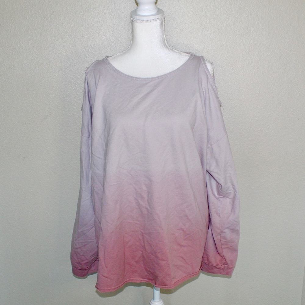 Easel - Pink Ombre Crew Neck Sweatshirt